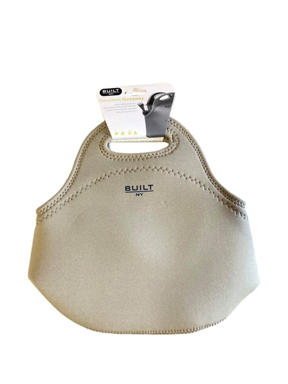 Built NY Neoprene Insulated Lunch Tote Bag Beige NEW